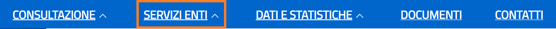Menu principale – Servizi Enti
